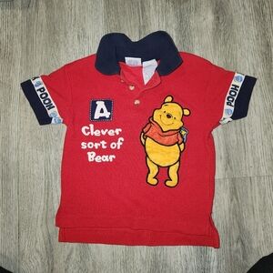 Pooh Red Polo Shirt | Vintage | Y2K | 90s | 2t